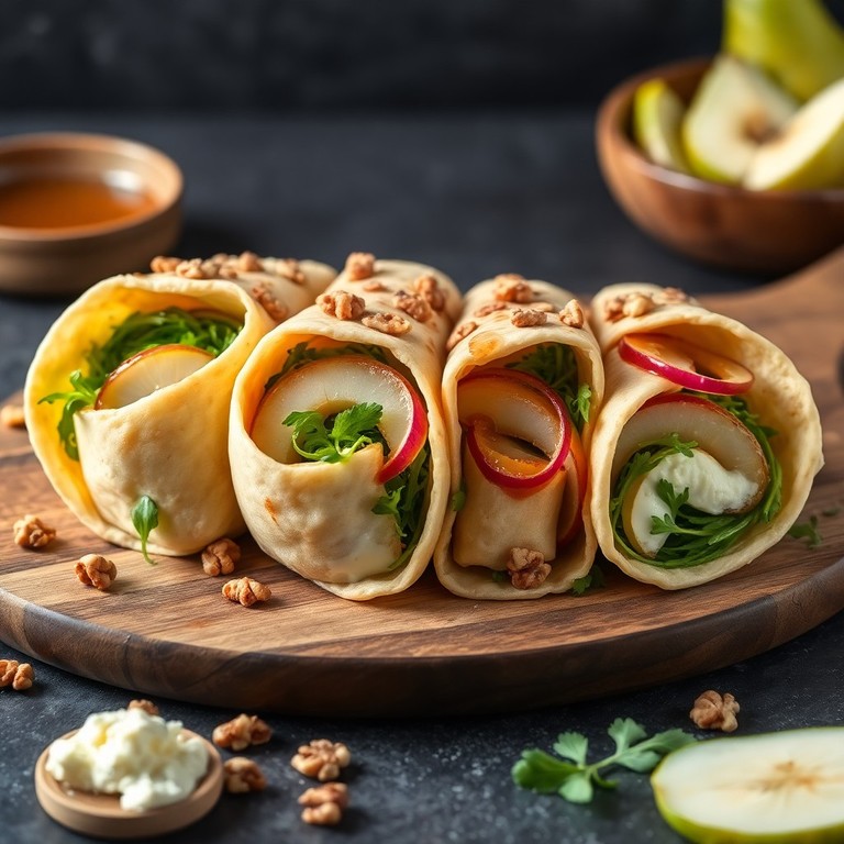 Geitenkaas en Peer Naan Wraps