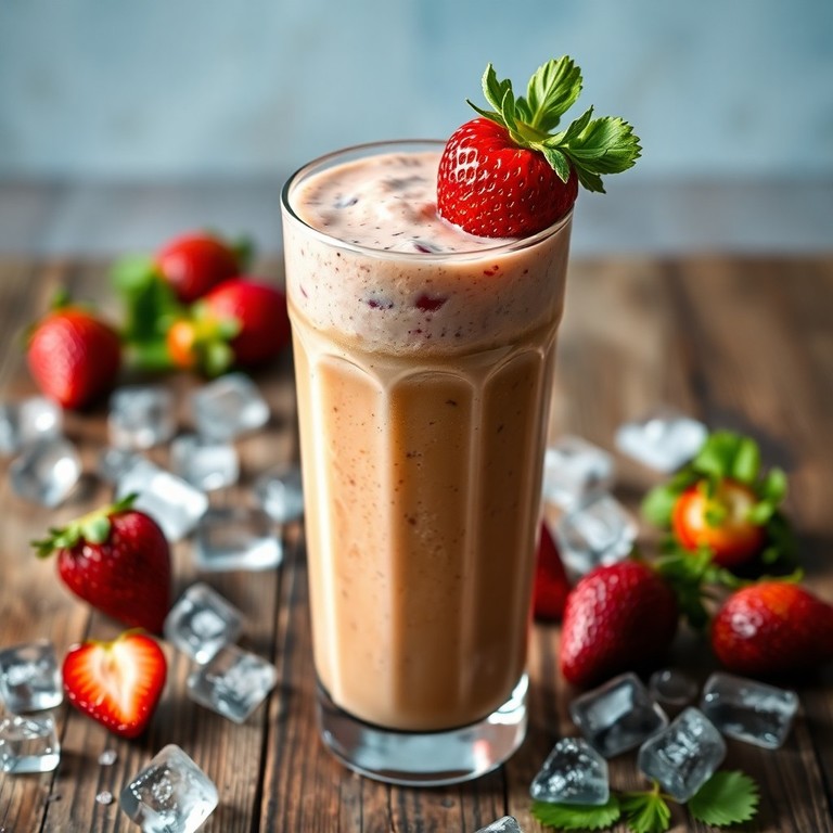 Batido de Fresa y Café Sin Licuadora