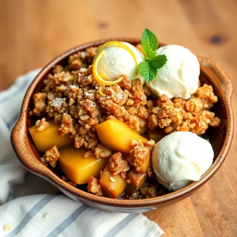 Apfel-Lemonen-Crisp mit Haferstreuseln