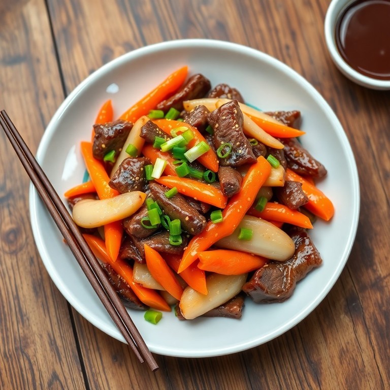 Asiatischer Rindfleisch-Stir-Fry mit Karotten und Tominambur - Mr. Cook