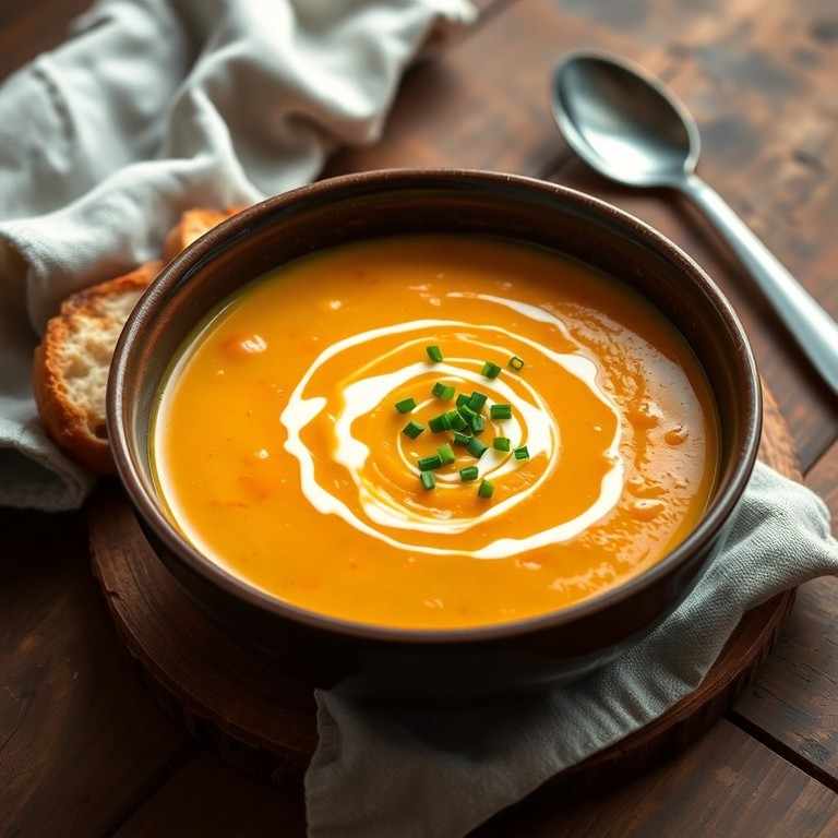 Herzhafte Kartoffel-Gemüse-Suppe mit Süßkartoffel und Tahini
