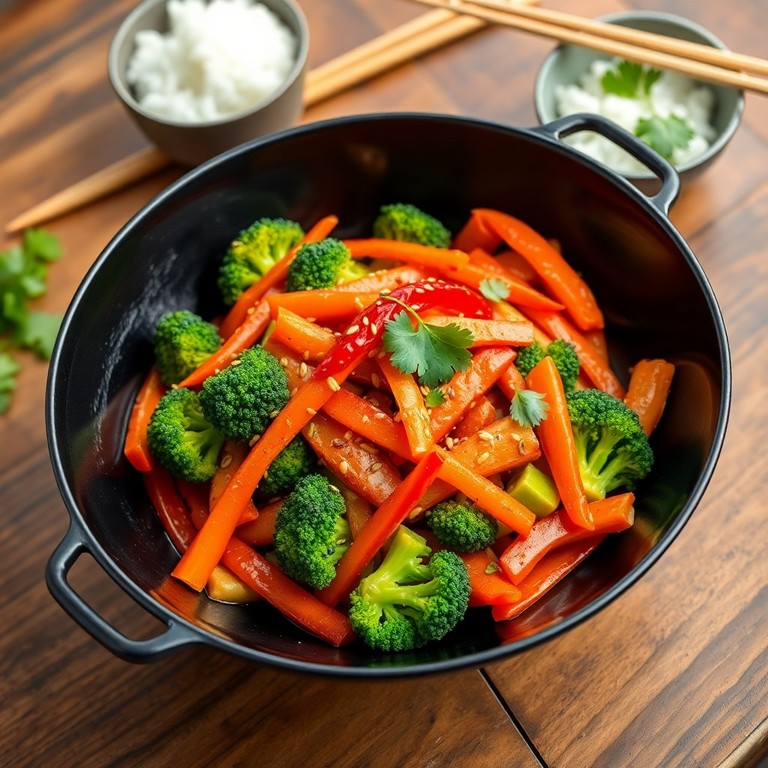 Asiatische Brokkoli-Gemüsepfanne mit Ingwer und Chili