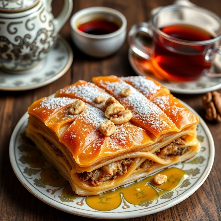 Klassische türkische Baklava mit Walnüssen