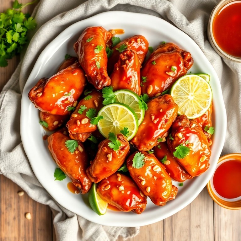 Sweet and Spicy Peanut Citrus Glaze Wings