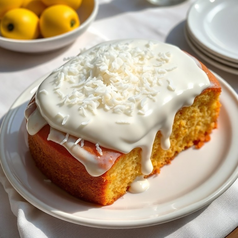 Bolo Gelado de Leite em Pó e Coco Ralado