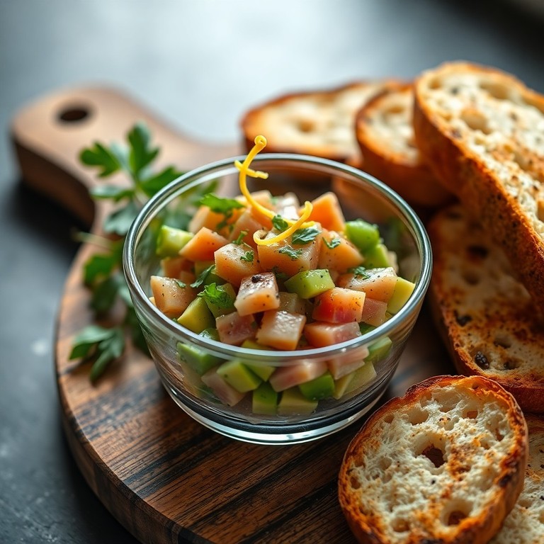 Tartare d’avocat, jambon et citron au style méditerranéen
