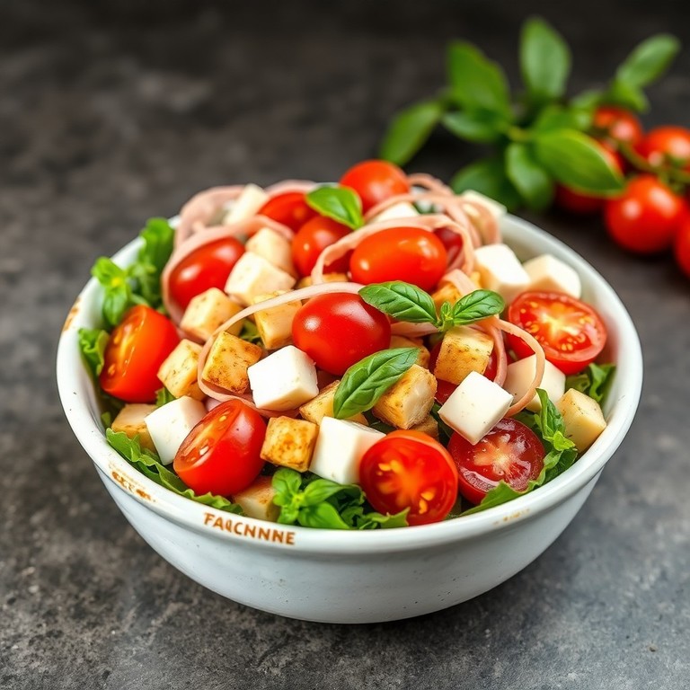 Salade Méditerranéenne aux Jambon et Fromages