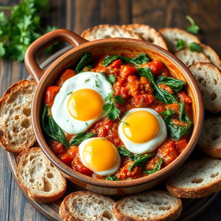 Cazuela de acelgas, huevo y tomate al estilo mediterráneo