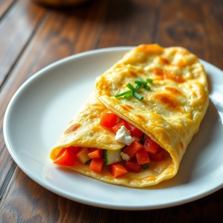 Omelette aux Légumes et Fromage Cottage
