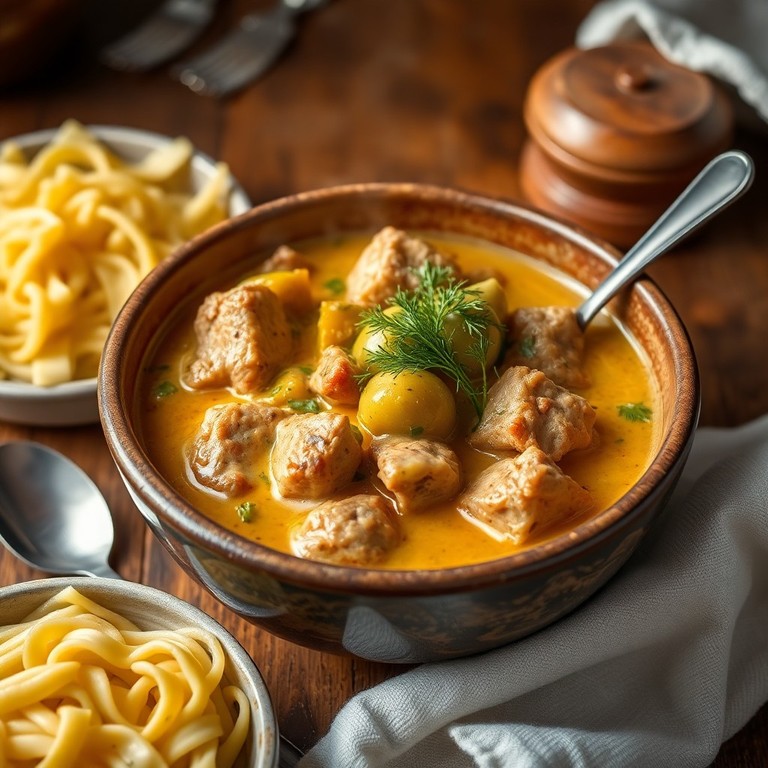 Pickled Pork Stew with Mustard Cream