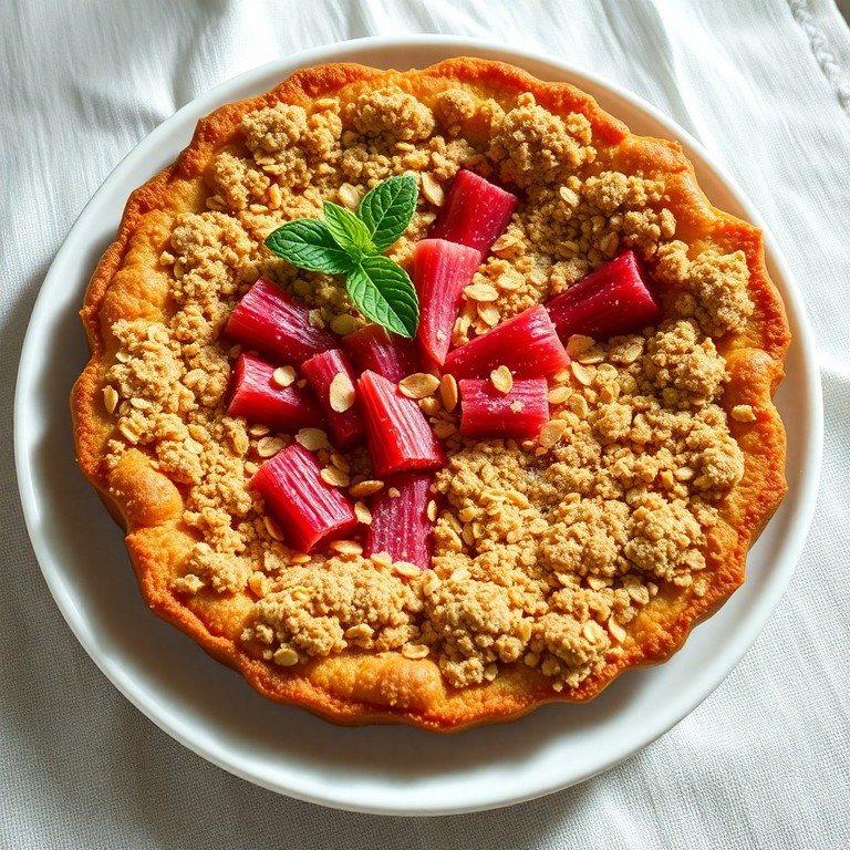 Tarte à la Rhubarbe Vegan Croquante