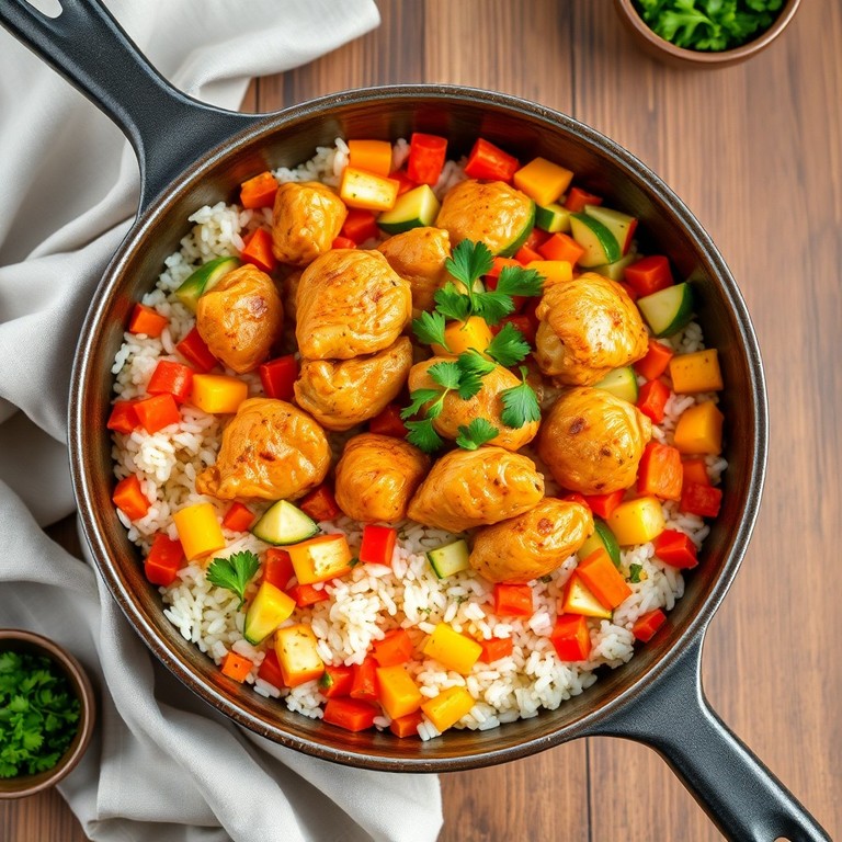 Chicken Rice Skillet with Vegetables