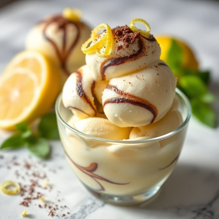 Sorvete Cremoso de Limão com Achocolatado