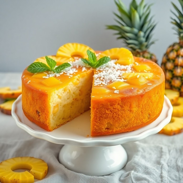 Gâteau à l'ananas Végétalien et sans Sucre Ajouté (Variation en Lait Végétal)