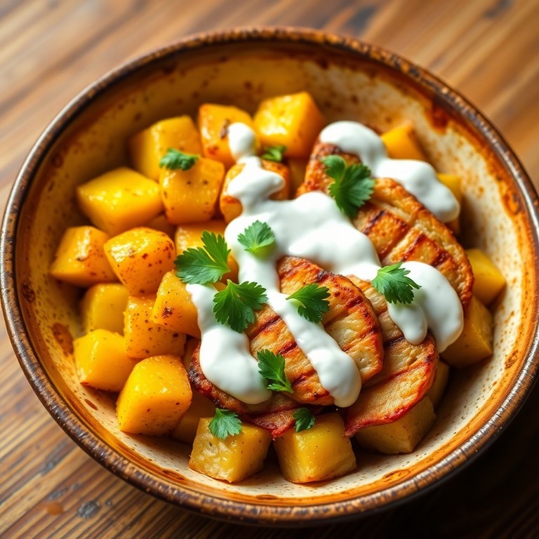 Ginger Chicken and Potato Yogurt Bowl