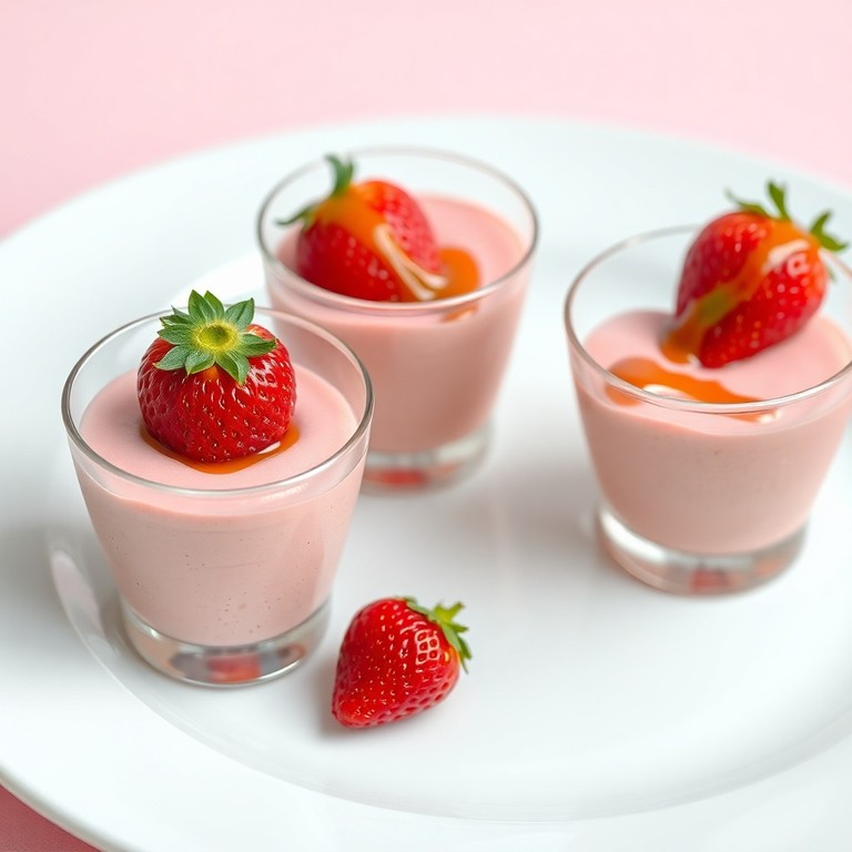 Mousse de Morango com Toque Doce de Leite