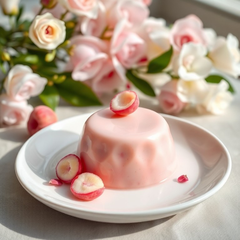 Budín de Lichi y Agua de Rosas