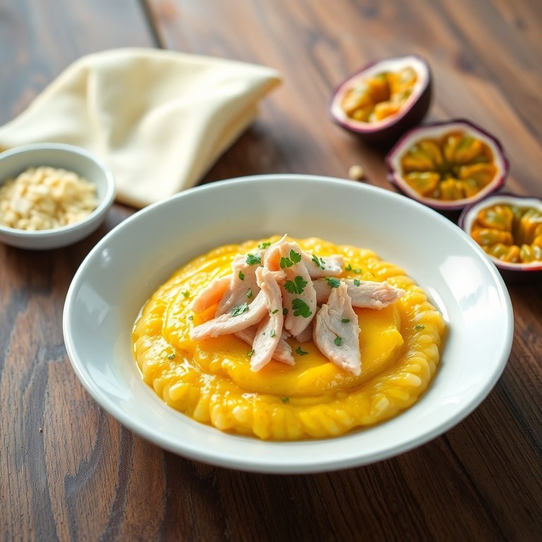Risotto de Maracuyá y Pollo Desmenuzado