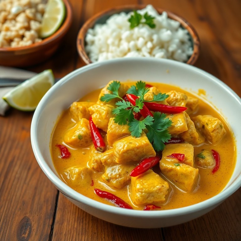Gewürztes Hühnchen-Curry mit Kokosmilch