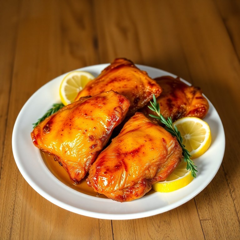 Knusprige Honig-Senf Hähnchenschenkel aus dem Ofen