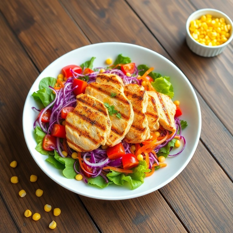 Salada de Frango com Vegetais Frescos