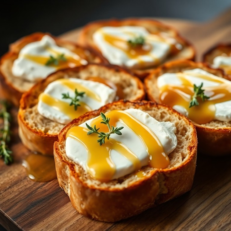 Классический французский тост с козьим сыром и медом