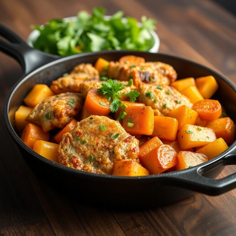 Gebratene Hähnchenpfanne mit Kartoffeln und Karotten - Mr. Cook