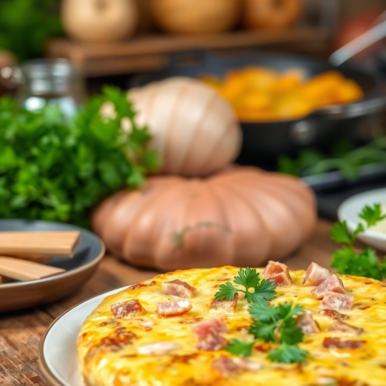 Frittata Classica con Prosciutto e Burro per Una Persona