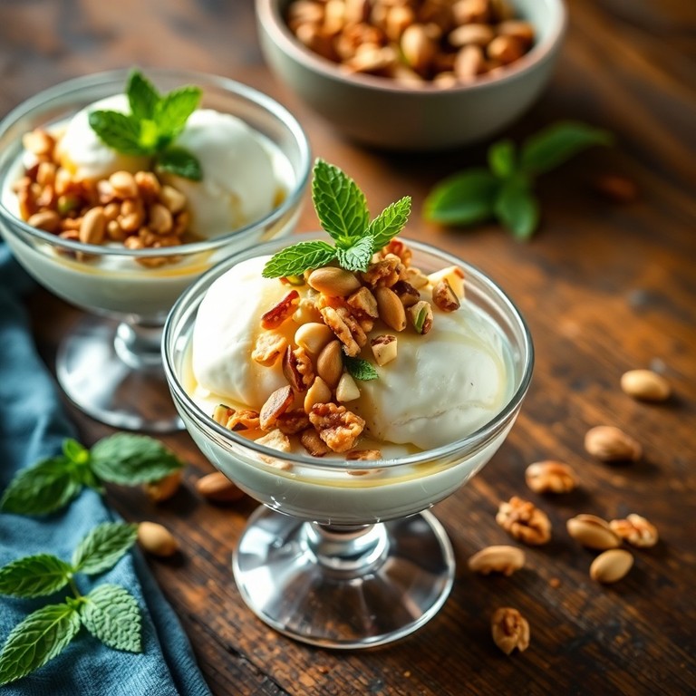 Helado de Yogur Griego y Miel con Frutos Secos