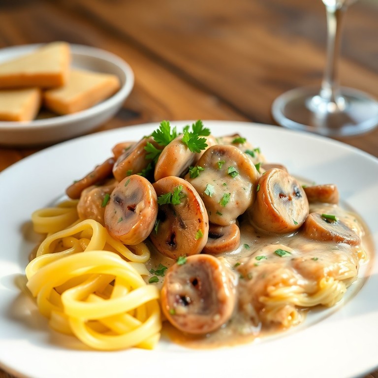 Klassisches Kalbsgeschnetzeltes mit Pilzrahmsauce