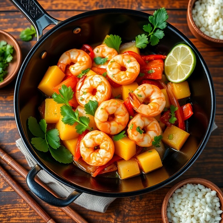 Thais Garnalen en Ananas Wok