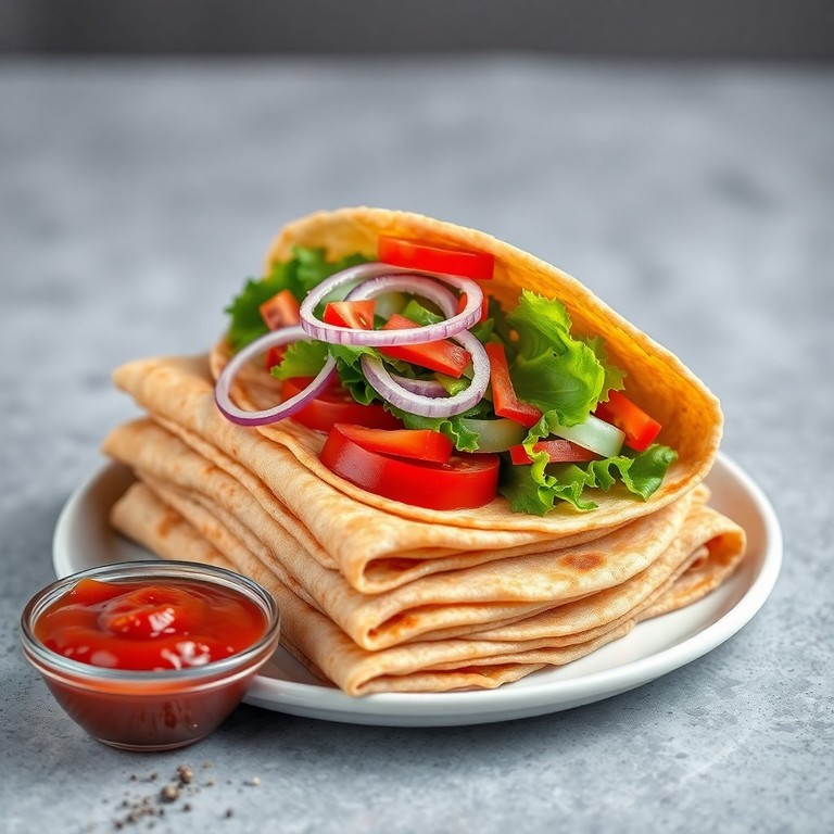 Tomato Ketchup Flatbread Wraps