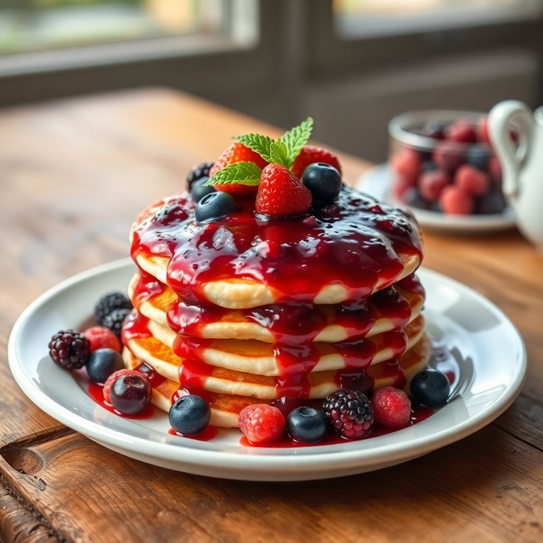 Classic Buttermilk Pancakes with Mixed Berries
