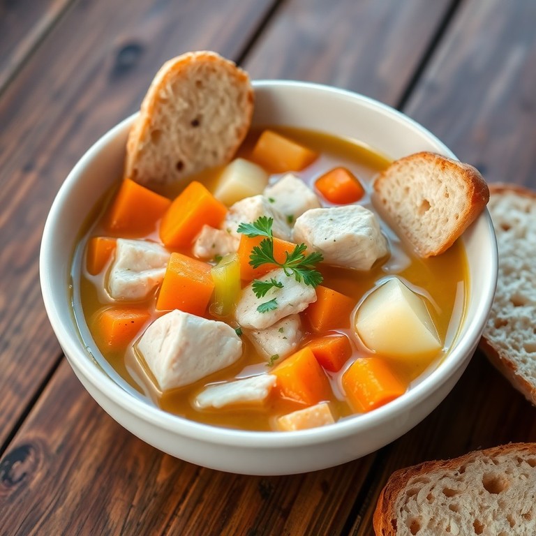 Milde Hühnersuppe mit Gemüse und Reis