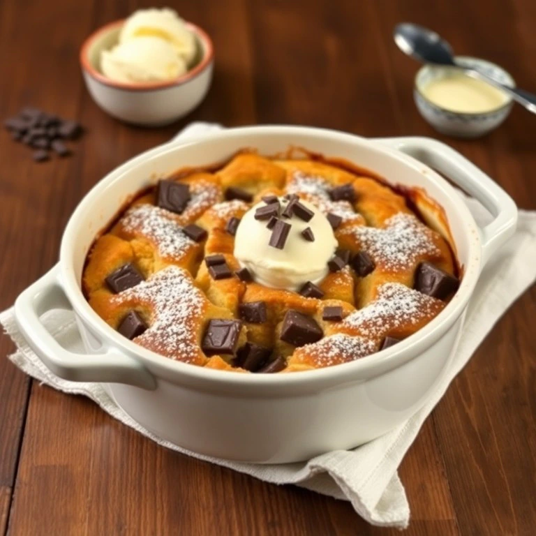 Sweet Chocolate Bread Pudding - Mr. Cook