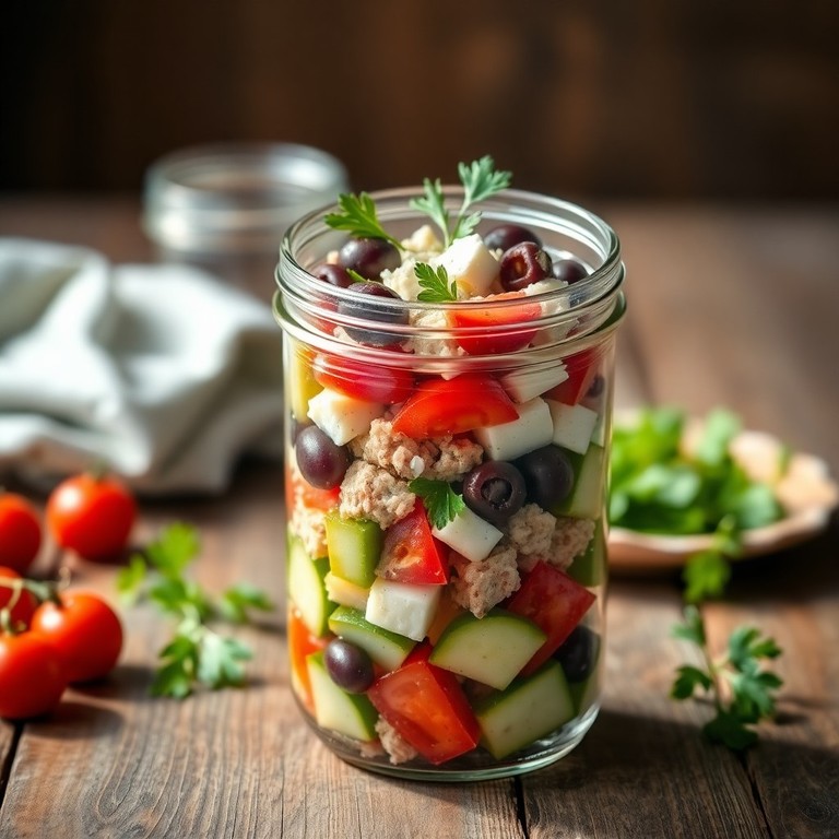 Griechischer Thunfisch-Salat im Glas