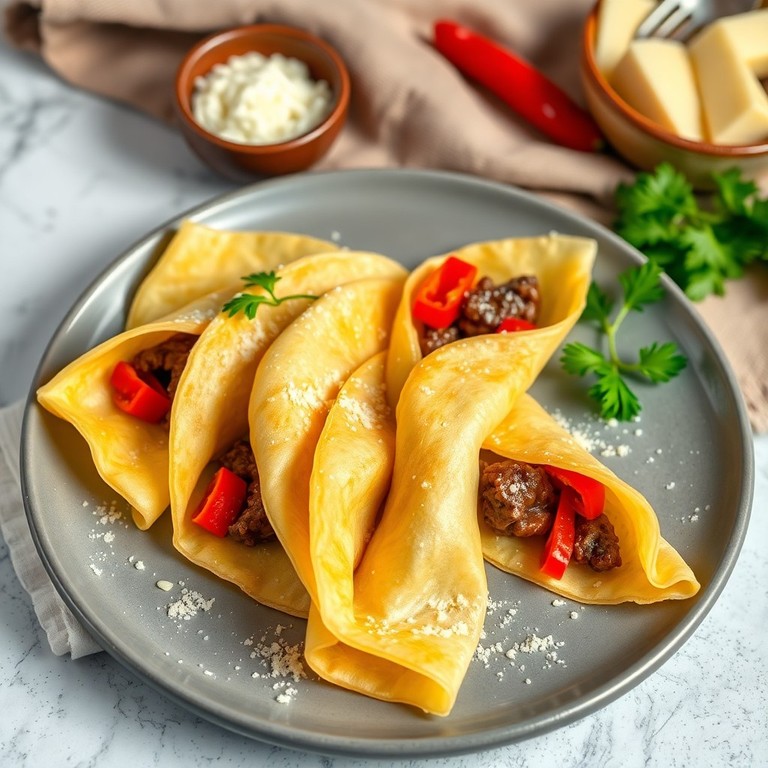 Crespelle di Farina di Lupini con Ripieno di Carne