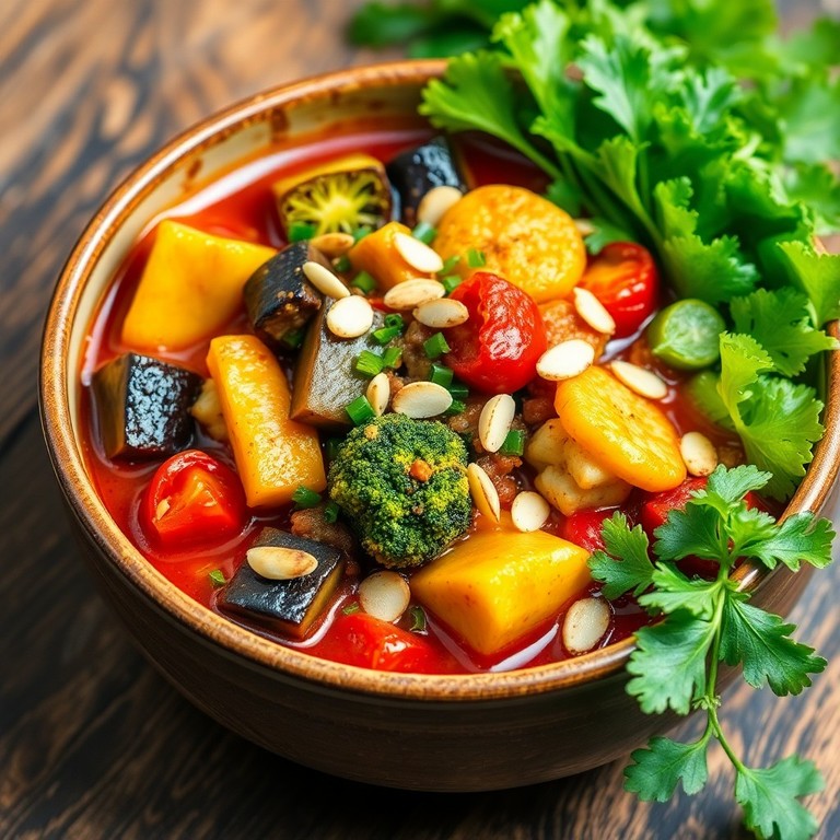 Guisado de Legumes com Carne de Soja e Banana-da-Terra