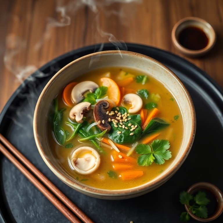 Asiatische Miso-Kraftbrühe mit Shiitake