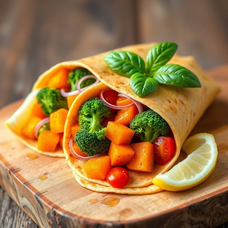 Wrap di Patate Dolci, Broccoli e Pomodori Freschi