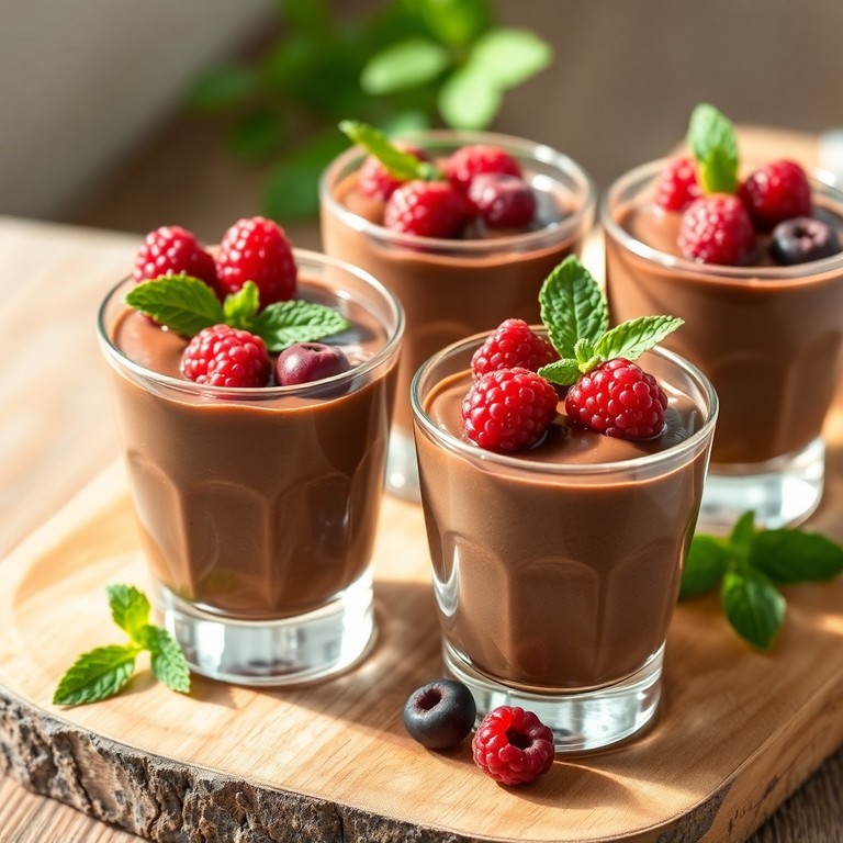 Mousse de chocolate y mantequilla de maní saludable