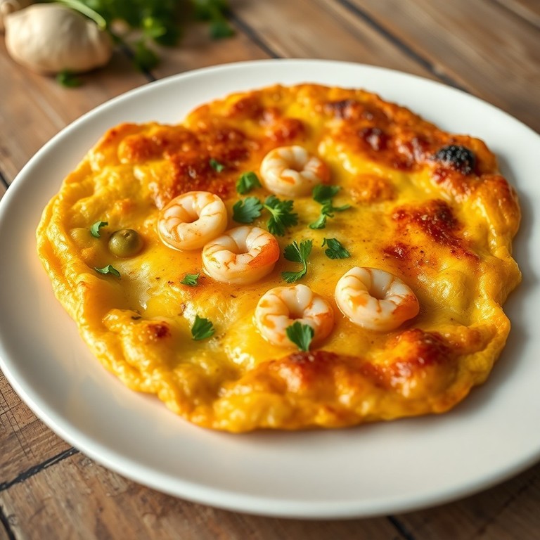 Tortilla de Gambas y Ajos Tiernos en Airfryer