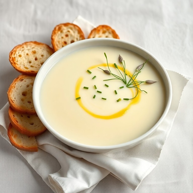 Klassische weiße Spargelsuppe mit Zitronenbutter (210 kcal)