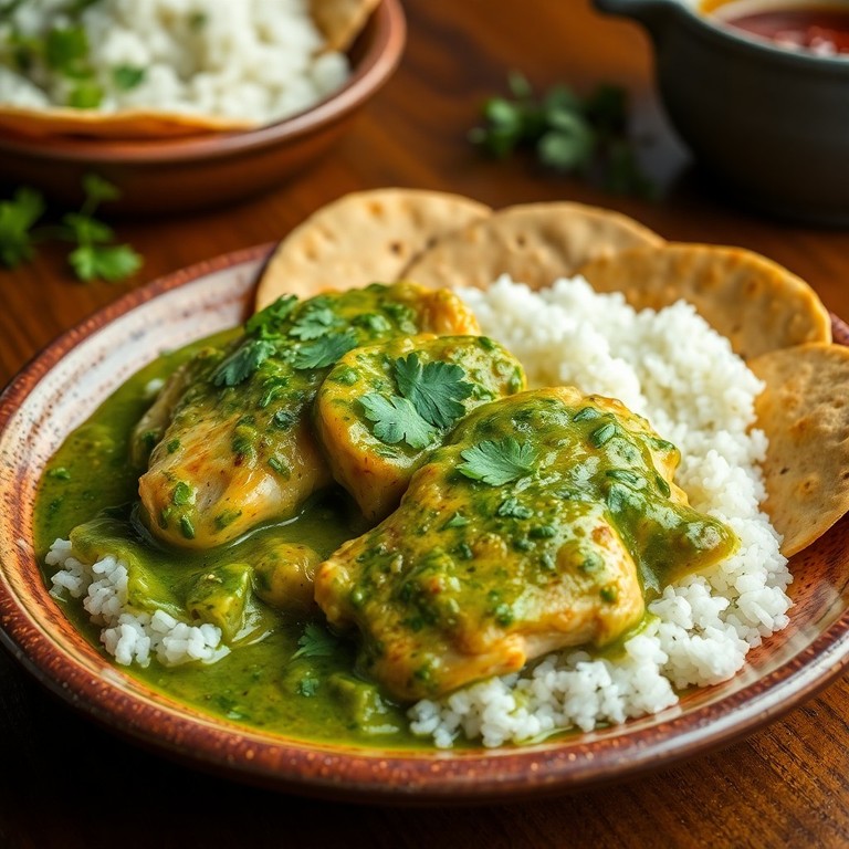 Pollo en salsa verde tradicional mexicana