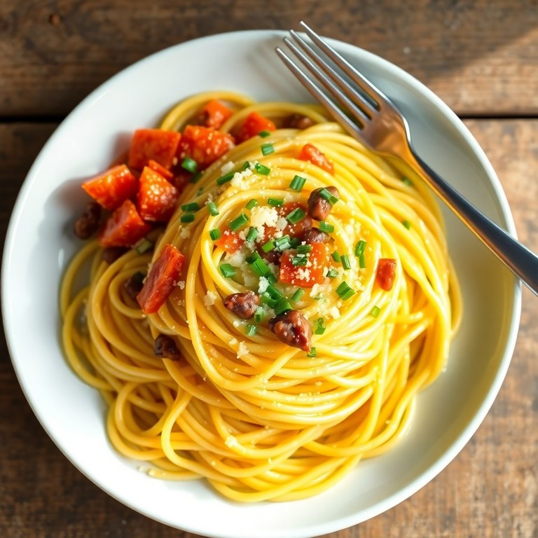 Spaghetti à la Crème de Maïs et Pilchards