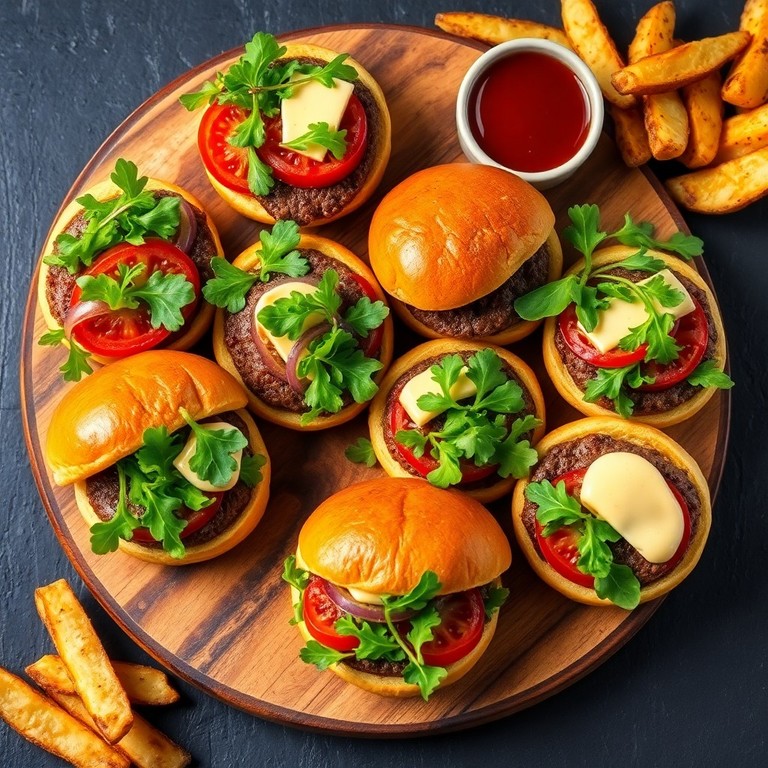 Miniburgers Gourmet com Queijos Internacionais