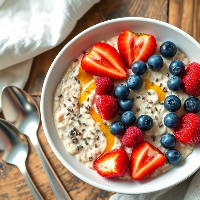 Protein-Hafer-Bowl mit Beeren und Chiasamen