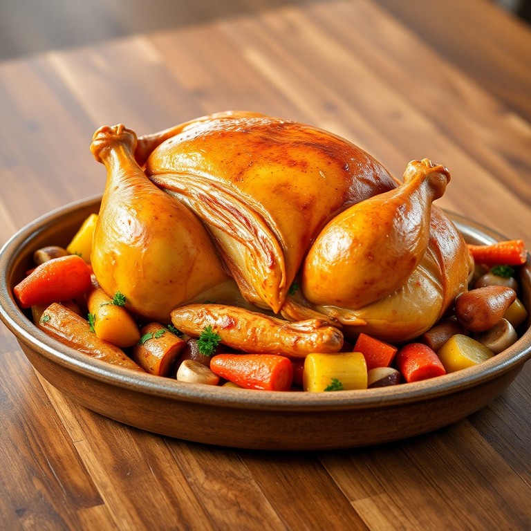 Gerösteter Hähnchenbraten mit Wurzelgemüse