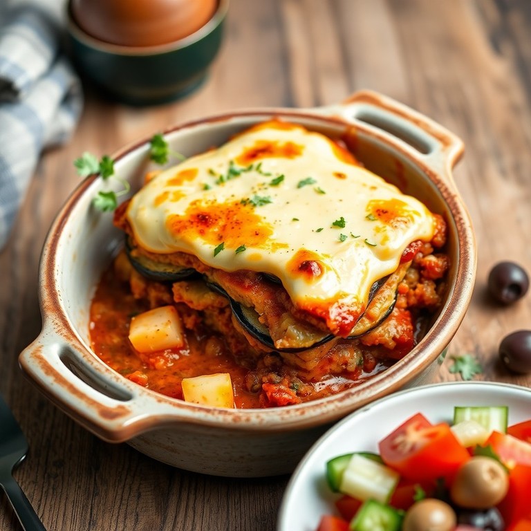 Klassische griechische Moussaka ohne Alkohol