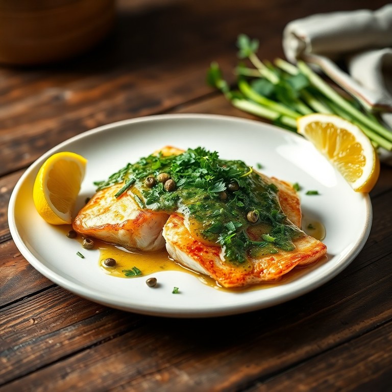 Merluza a la Dorada con Salsa Verde